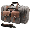 Wildroad Duffle Bag for Men Waterproof Waxed Canvas Genuine Leather Weekender Overnight Vintage Durable Travel Crossbodybag Handbag Tote Shoulder Bag Carry On Travel Essentials Accessories Luggage Large Capacity Personal Hiking Gear Everyday Suitcases