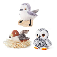 Sandpiper＋Sparrow＋Owl：Potaroma Flapping Bird Cat Toy (DON'T FLY), Lifelike Bird Chirp (DON'T FLY), Touch-Activated Kitten Toy Rechargeable, Interactive Cat Exercise Toys