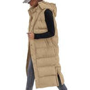 BTFBM Women's Long Puffer Vest with Quilted Hood and Button Down Closure for Winter Coat 2025 - Tops, Womenswear