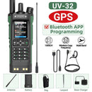 1/2PCS BAOFENG UV32 GPS Ham Radio Walkie Talkie 10W APP Programming Wireless Copy Frequency Rechargeable uv32 Multi Band 2500mAh UV-32 uv-32 Type-C AM FM NOAA Radio