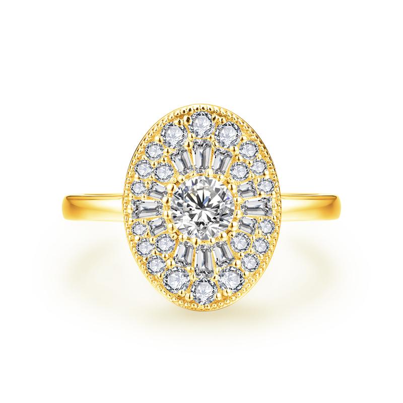 D/VVS1 Round Shape All Synthetic Moissanite Ring for Women Engagement Fine Jewelry Gift R111