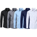 5-Pack Men's Long & Short Sleeve Solid Dress Shirts (Sizes, S-3XL)