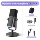 FIFINE AM8 XLR/USB Gaming Microphone for Podcast Recording, Dynamic RGB Mic with Quick Mute, headphone jack, Gain Knob, Volume Control, Desktop Mic for PC Gamer, XLR mic for audio interface mixer, for smartphone