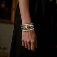 Mytys 5Pcs Women’s Cuff Bracelet Set – Elegant Two-Tone Bangles, Perfect Gift Stylish Jewelry Trendy Fashionable Accessories