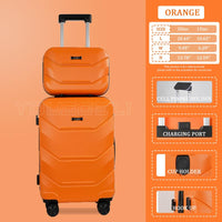 HOt 2025 multifunctional two-piece suitcase, YOUGGELl suitcasea must-have for going out, carry-on suitcase 20 inch+ 13inch /360° universal wheels, cup holder suitcase, chargingport suitcase unisex /business trip / travel /school must-have #outdoorfun