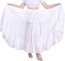 Wevez Women's Gypsy 25 Yard Solid Color Cotton Skirt