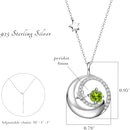 FANCIME Birthstone Necklaces 925 Sterling Silver Moon and Star Pendant Fine Jewelry Birthday Christmas Gifts for Mom Wife Her Daughter, Adjustable Chain 16+2"