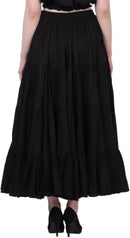 Wevez Women's Gypsy 25 Yard Solid Color Cotton Skirt