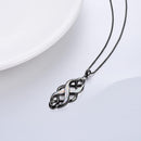 YFN Irish Celtic Knot Created Opal Pendant Necklace Sterling Silver Black Necklaces for Women Men 18"