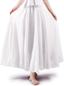 ASHER FASHION Women's Bohemian Style Elastic Waist Band Cotton Linen Long Maxi Skirt Dress