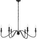 Black Chandelier,6-Light Rustic Industrial Iron Chandeliers for Dining Room Lighting Fixtures Hanging,Candle Hanging Hallway, Living Room, Foyer, Bedroom, Office, Bar,Island Lights