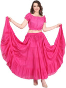 Wevez Women's Gypsy 25 Yard Solid Color Cotton Skirt