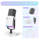FIFINE AM8 XLR/USB Gaming Microphone for Podcast Recording, Dynamic RGB Mic with Quick Mute, headphone jack, Gain Knob, Volume Control, Desktop Mic for PC Gamer, XLR mic for audio interface mixer, for smartphone