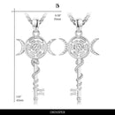 DRINSPER Hecate Necklace 925 Sterling Silver Goddess of Witches of Magic Hekate Pendant Necklace Ancient Greek Mythology Night of Hekate The Ancient Origins of the Goddess of Witchcraft and Moon Amulet Jewelry Pagan Jewelry for Women Men