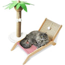 Beach Chair Cat Hammock, Elevated Cat Beds for Indoor Cats, Original Cozy Lounger with Sisal Scratcher and Toy Ball Heavy Duty Magnetic Garage Screen Door cat house cat hammock