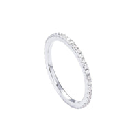 PAVOI 14K Gold Plated Solid 925 Sterling Silver CZ Simulated Diamond Stackable Ring Eternity Bands for Women