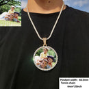 CARÁTIX Medium Round Plated Memory Medallions Charms Custom Picture Pendant Necklace for Men Hip Hop Jewelry Large Size Photo Pendant Jewellery Outdoorfun Valentine's Day Gift Fathersdaygift
