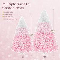 【Led Light】Yaheetech Pre-lit Artificial Christmas Tree with Incandescent Warm White Lights, Snow Flocked Full Prelighted Xmas Tree Foldable Stand Decor Decoration Ornaments