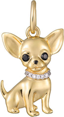SCAMPER & CO .925 Sterling Silver Rhodium, Gunmetal or 18K Yellow Plated Dog Breed Charms - Cubic Zirconia for Necklace and Bracelets, Gemstone Hypoallergenic Jewelry Sterling Silver Charm Only