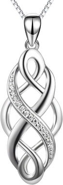 YFN Irish Celtic Knot Created Opal Pendant Necklace Sterling Silver Black Necklaces for Women Men 18"