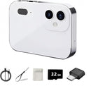 D6 Digital Camera with Auto Focus & 4K Video Recording - 64MP Portable Compact UHD Camera, 16X Digital Zoom, Anti-Shake, Includes 32GB Card - for Teens & Adult Beginners (Pink)