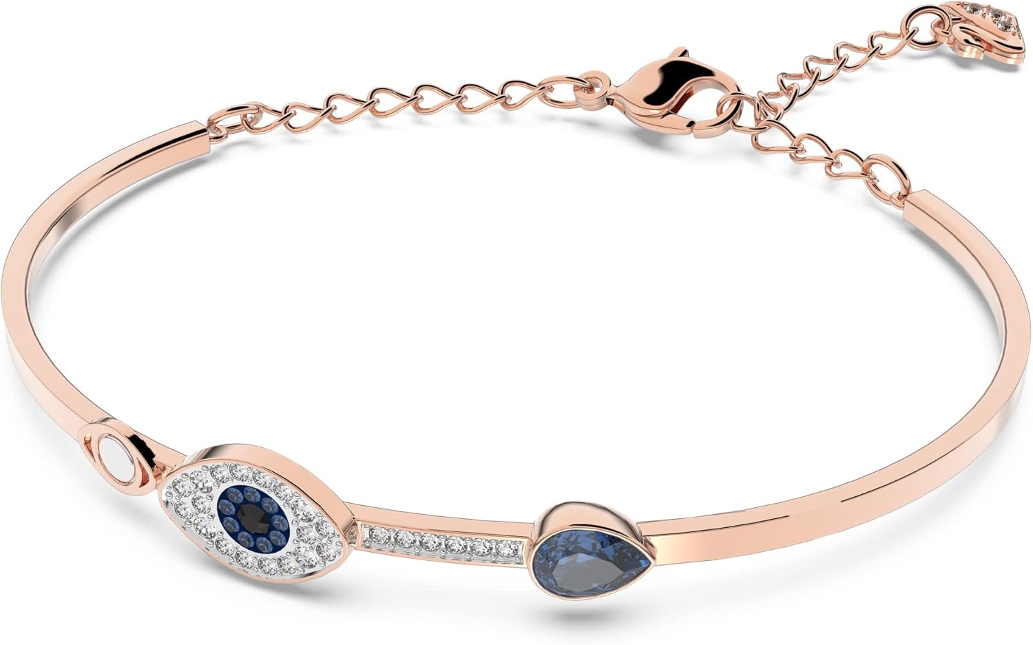 Swarovski Women's Symbolica Evil Eye Bangle Bracelet, Blue Crystal, Mixed Metal Finish, Medium