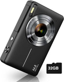 Digital Camera, FHD 1080P Digital Point and Shoot Camera with 16X Zoom Anti Shake, Compact Small Camera for Boys Girls Kids