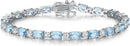 FANCIME Birthstone Bracelets Sterling Silver Tennis Bracelets Charm Fine Jewelry Birthday Gifts for Women 7"