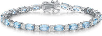 FANCIME Birthstone Bracelets Sterling Silver Tennis Bracelets Charm Fine Jewelry Birthday Gifts for Women 7"