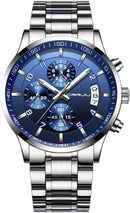 CRRJU Men's Fashion Stainless Steel Watches Date Waterproof Chronograph Wristwatches,Stainsteel Steel Band Waterproof Watch