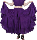 Wevez Women's Gypsy 25 Yard Solid Color Cotton Skirt