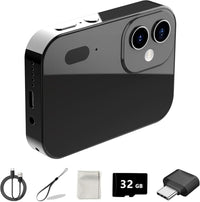 D6 Digital Camera with Auto Focus & 4K Video Recording - 64MP Portable Compact UHD Camera, 16X Digital Zoom, Anti-Shake, Includes 32GB Card - for Teens & Adult Beginners (Pink)