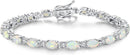 FANCIME Birthstone Bracelets Sterling Silver Tennis Bracelets Charm Fine Jewelry Birthday Gifts for Women 7"