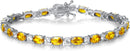 FANCIME Birthstone Bracelets Sterling Silver Tennis Bracelets Charm Fine Jewelry Birthday Gifts for Women 7"