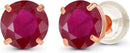 Solid 14K Yellow, White or Rose Gold 4mm Round Genuine Gemstone Birthstone Prong Set Stud Earrings For Women