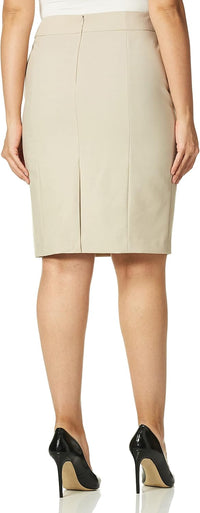 Calvin Klein Women's Classic Fit Straight Lux Suit Skirt (Regular and Plus Size)