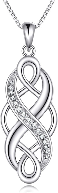 YFN Irish Celtic Knot Created Opal Pendant Necklace Sterling Silver Black Necklaces for Women Men 18"