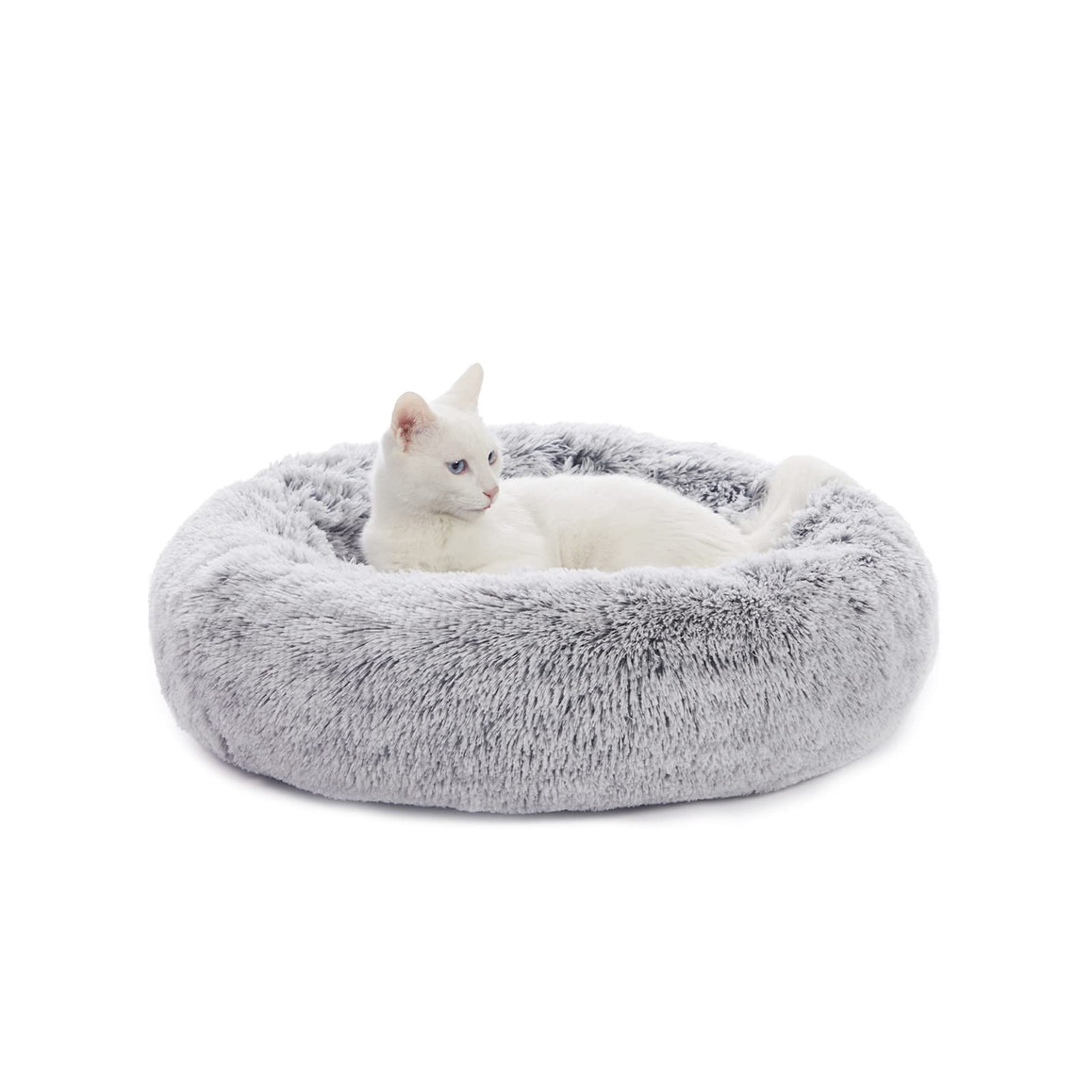 Bedfolks Calming Donut Dog Bed, 45-Inch Round Plush Anti-Anxiety Dog Bed, Washable with Non-Slip Bottom (Pink, Extra Large)