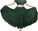 Wevez Women's Gypsy 25 Yard Solid Color Cotton Skirt