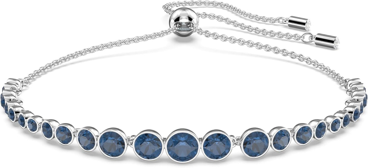 Blue Crystals - Rhodium Tone
