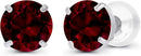 Solid 14K Yellow, White or Rose Gold 4mm Round Genuine Gemstone Birthstone Prong Set Stud Earrings For Women