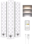 EZVALO 6-Pack Under Cabinet Lighting with Charging Station, 2000mAh Rechargeable Wireless Motion Sensor Lights, 3 Color Temps, Dimmable, Timer, Magnetic, with Remote Control for Kitchen, Closet, Stair