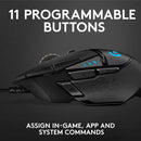 Logitech G502 HERO High Performance Wired Gaming Mouse, HERO 25K Sensor, 25,600 DPI, RGB, Adjustable Weights, 11 Programmable Buttons, On-Board Memory, PC / Mac