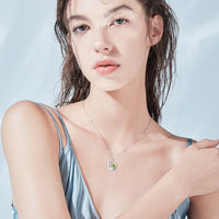 FANCIME Birthstone Necklaces 925 Sterling Silver Moon and Star Pendant Fine Jewelry Birthday Christmas Gifts for Mom Wife Her Daughter, Adjustable Chain 16+2"