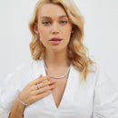 Gemsme 18K Yellow Gold/White Gold Plated Wedding Jewelry Set Tennis Necklace/Bracelet/Earrings Sets Pack of 3