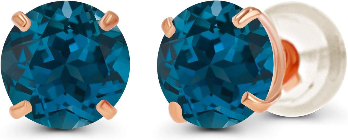 Blue Topaz-London Blue Topaz / Rose Gold
