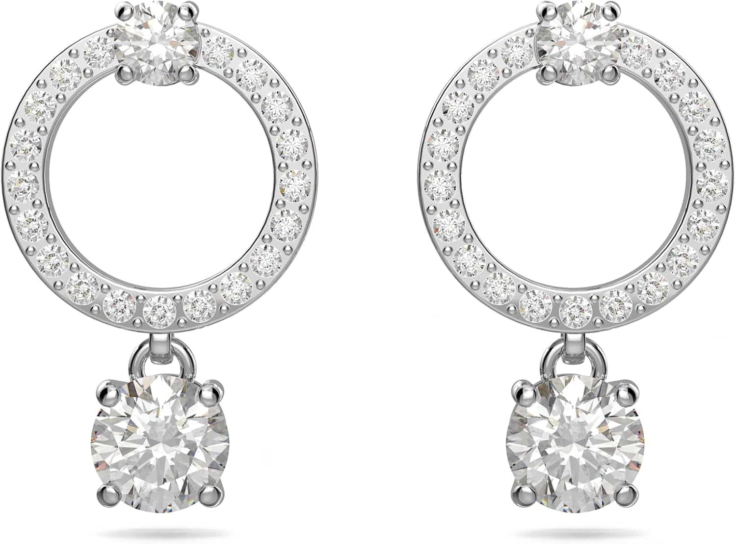 Swarovski Attract Necklace, Earring, and Bracelet Crystal Jewelry Collection, Rhodium Tone Finish