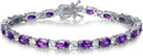 FANCIME Birthstone Bracelets Sterling Silver Tennis Bracelets Charm Fine Jewelry Birthday Gifts for Women 7"