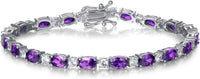FANCIME Birthstone Bracelets Sterling Silver Tennis Bracelets Charm Fine Jewelry Birthday Gifts for Women 7"