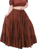 Wevez Women's Gypsy 25 Yard Solid Color Cotton Skirt